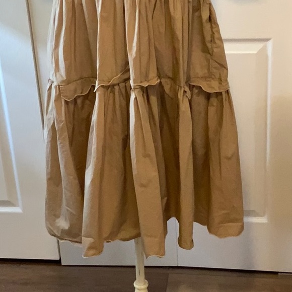 Beatrice B.- Large- Tan Tiered Midi Prairie Dress- Pockets - Picture 4 of 13